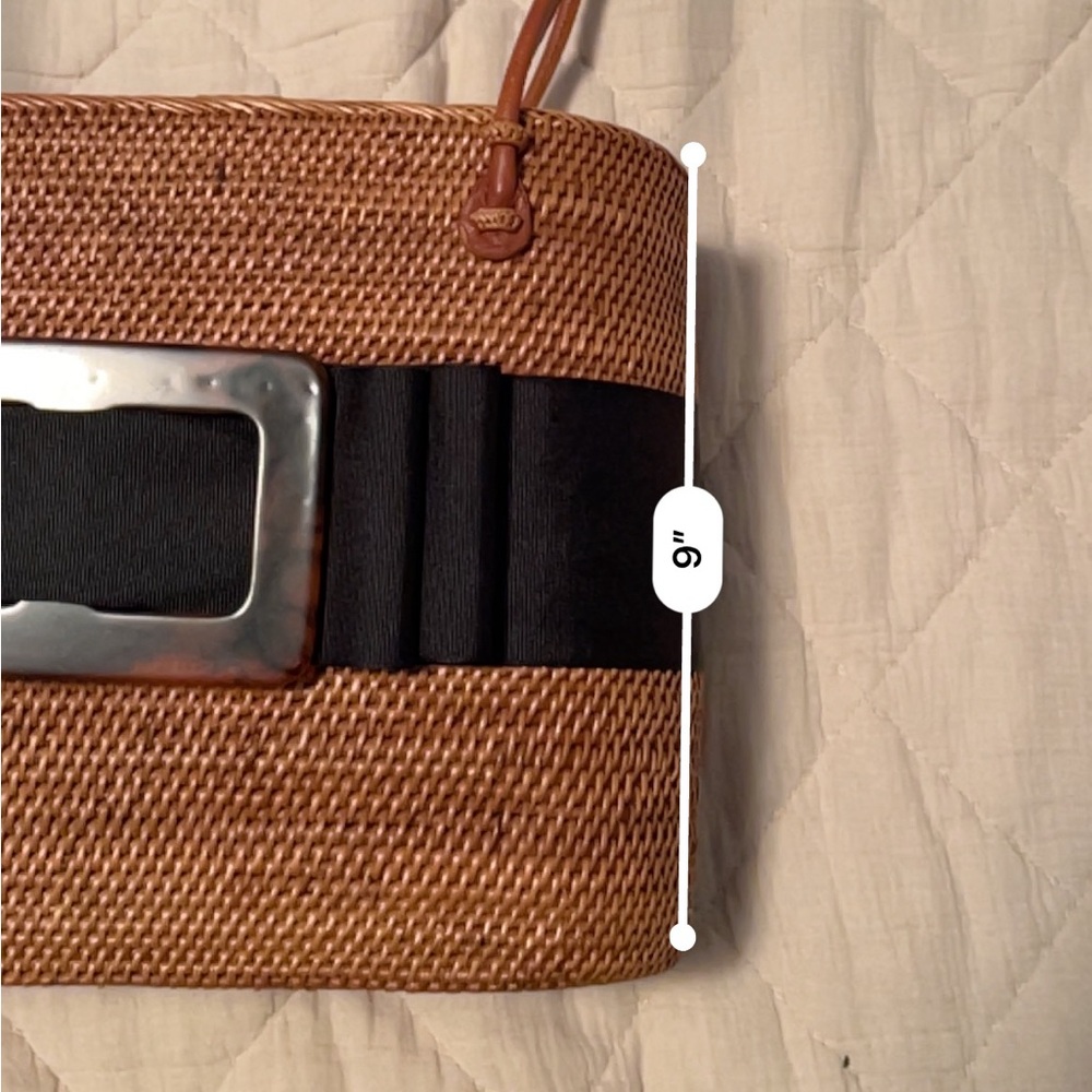 Tan and Black Woven Bosom Buddy Bag - Picture 10 of 10